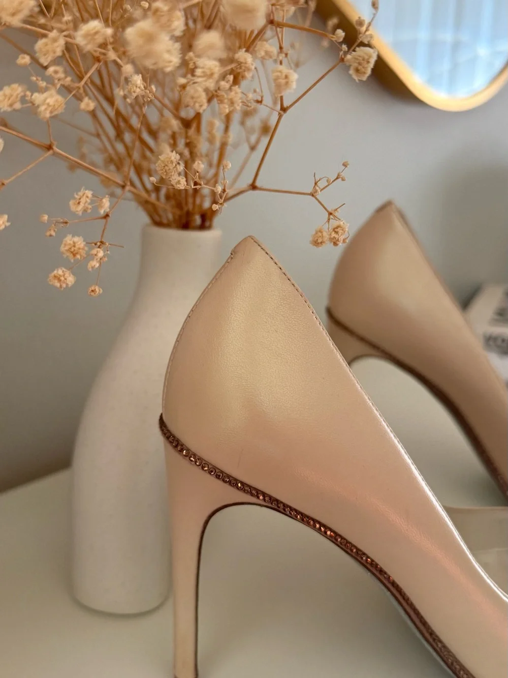 Rene Caovilla Nude Patent Stiletto Pumps